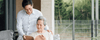 Elderly woman with a younger man experiencing how aging affects learning ability