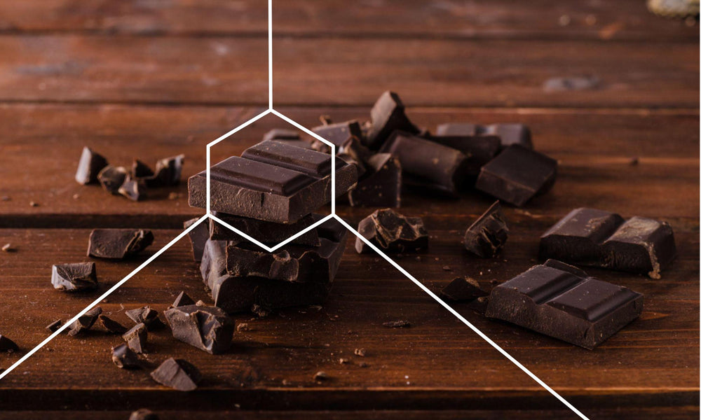 Healthy dark chocolate on a table