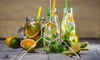 Bottles full of drink recipes that are good for gut detox