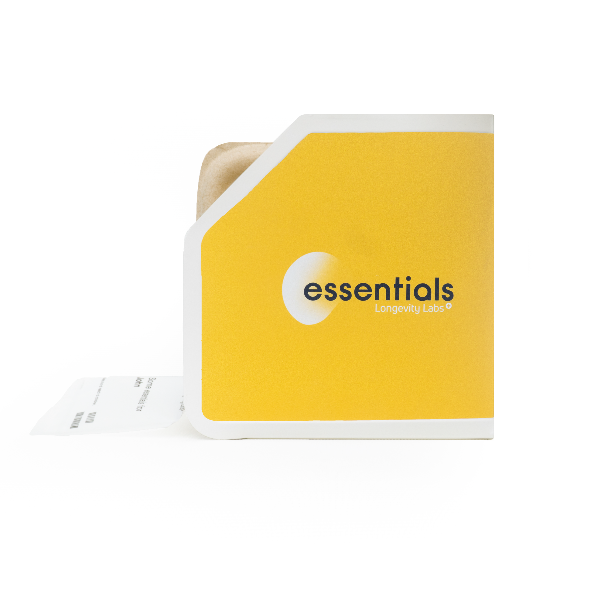 Yellow and white product packaging labeled "spermidineLIFE® US Essentials autophagyMax Multi-Pack," with a partially visible paper sticking out, highlights the inclusion of autophagy-inducing micronutrients like Turmeric Extract.