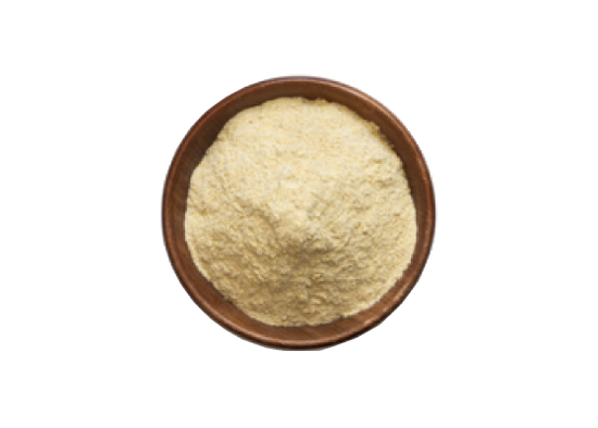 A yellow powder, potentially linked to spermidineLIFE and autophagy, placed on a black background.