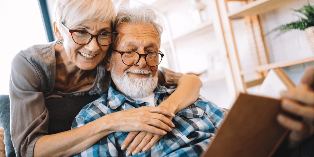 Elderly couple reading about how the immune system changes with age