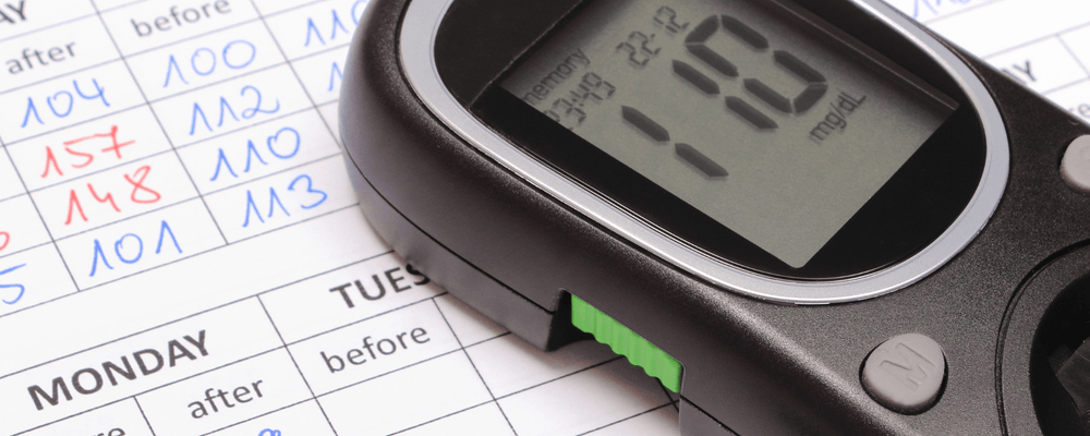 Ketone tracking device on a chart of numbers