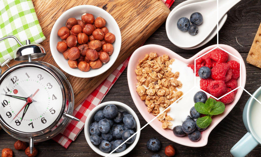 Fruits and vegetables in bowls that are perfect to break a fast