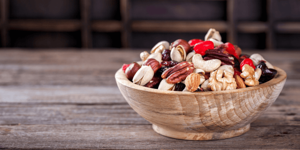 Bowl of nuts that good for brain health