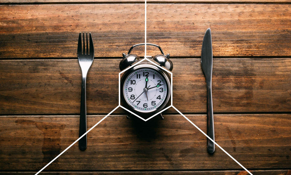 A clock and some utensils