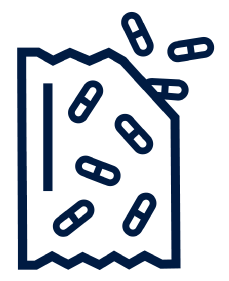 A blue icon representing cellular health and longevity.