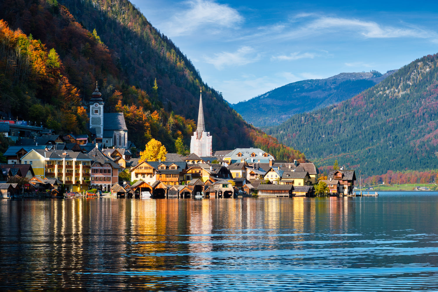 A lakeside village promoting cellular health and longevity through autophagy.