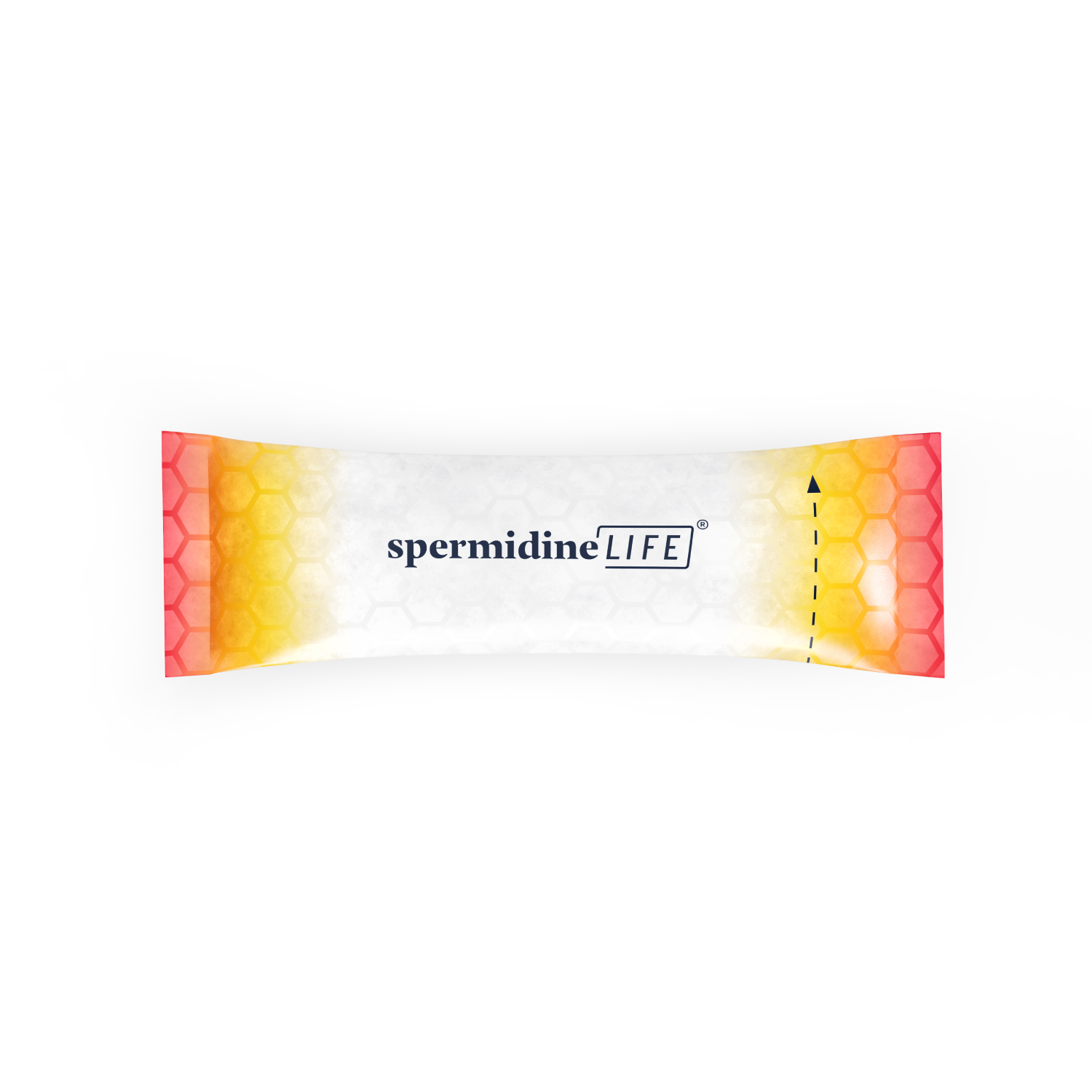 A white and orange packet labeled "spermidineLIFE® Ultra+ 2150mg Dietary Supplement" from Longevity Labs, Inc contains polyamine-rich wheat germ extract for spermidine supplementation.