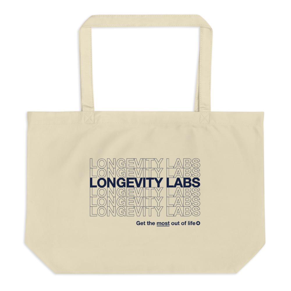 Longevity Labs "carry all" organic tote bag
